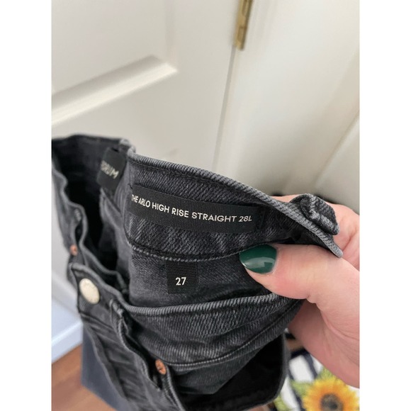 Aritzia Denim Forum Arlo High Rise Straight Jeans Black Size 24 - Picture 5 of 6